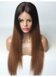 Custom order  straight Full lace wig pre plucked hair line baby hair ombre color  bleached knots 100% human hair 8A + quality ombre 2/30